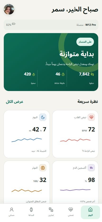 الشاشة الرئيسية لتطبيق RYYE